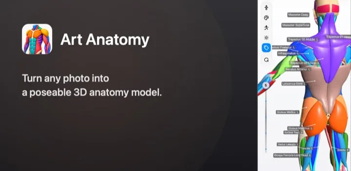 Art Anatomy running on phone and tablet